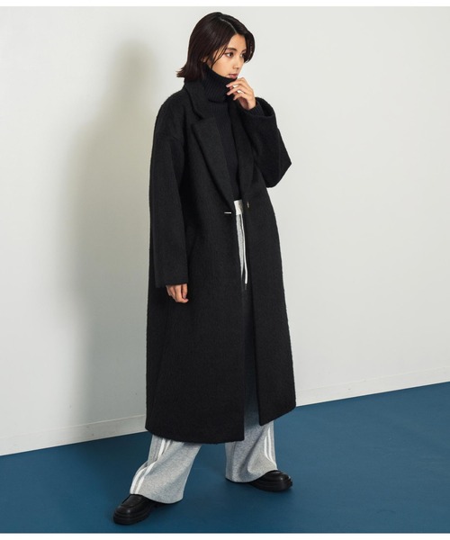 ANAP(アナップ)の「オーバーサイズ シャギーロング チェスターコート(チェスターコート・レディース・ブラック/ダークグレー/ピンク・FREE)」の11枚目の写真