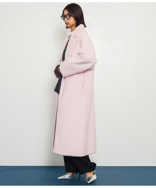 ANAP(アナップ)の「オーバーサイズ シャギーロング チェスターコート(チェスターコート・レディース・ブラック/ダークグレー/ピンク・FREE)」の17枚目の写真