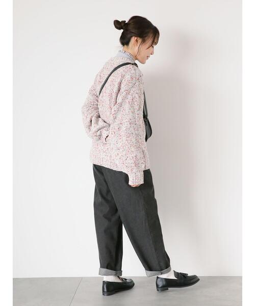 ehka sopo（エヘカソポ）の「モールミックスヤーンカーディガン（カーディガン/ボレロ・レディース・モカ/ピンク/グリーン・F）」の12枚目の写真