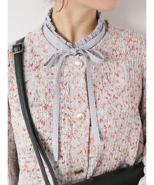 ehka sopo（エヘカソポ）の「モールミックスヤーンカーディガン（カーディガン/ボレロ・レディース・モカ/ピンク/グリーン・F）」の13枚目の写真