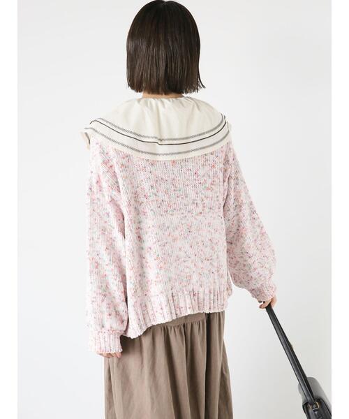 ehka sopo（エヘカソポ）の「モールミックスヤーンカーディガン（カーディガン/ボレロ・レディース・モカ/ピンク/グリーン・F）」の17枚目の写真