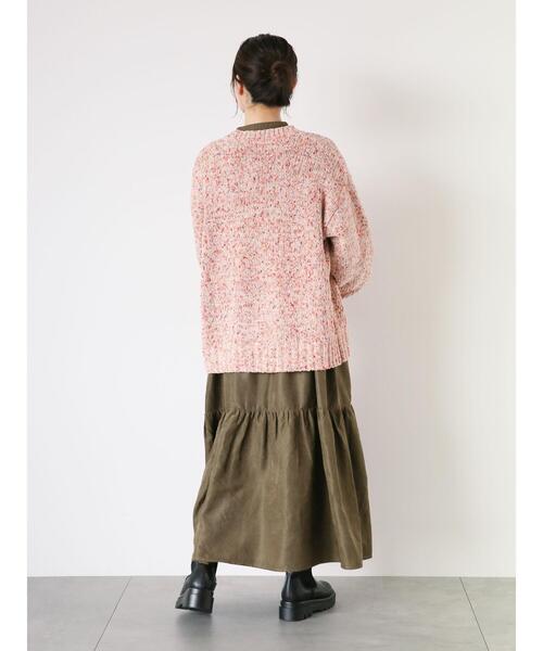 ehka sopo（エヘカソポ）の「モールミックスヤーンカーディガン（カーディガン/ボレロ・レディース・モカ/ピンク/グリーン・F）」の19枚目の写真