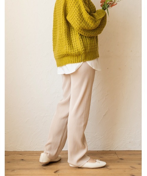 chocomee(チョコミー)の「self cut rib pants(その他パンツ・レディース・アイボリー・FREE)」の2枚目の写真