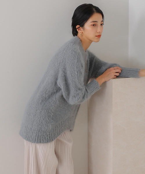 Bou Jeloud(ブージュルード)の「裾カーブシャギーニットチュニック(ニット/セーター・レディース・チャコールグレー/モカ/ブルー・FREE)」の5枚目の写真