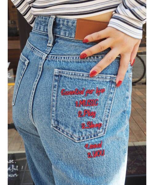 EVRIS（エヴリス）の「グラフィックデザインデニムパンツ（デニムパンツ・レディース・ホワイト/ブルー・MEDIUM/SMALL）」の13枚目の写真