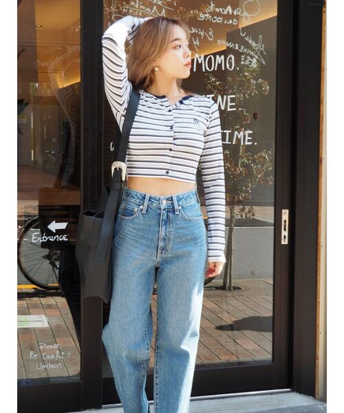 EVRIS（エヴリス）の「グラフィックデザインデニムパンツ（デニムパンツ・レディース・ホワイト/ブルー・MEDIUM/SMALL）」の15枚目の写真