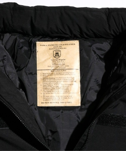 MILITARY（ミリタリー）の「【U.S MILITARY ユーエスミリタリー 】 19'S LEVEL 7 E.C.W.C.S PRIMALOFT JACKET.　プリマロフトジャケット（ダウンジャケット/コート・メンズ・ブラック/グレー/ブラウン・XX-LARGE/X-LARGE/MEDIUM/LARGE/SMALL）」の19枚目の写真