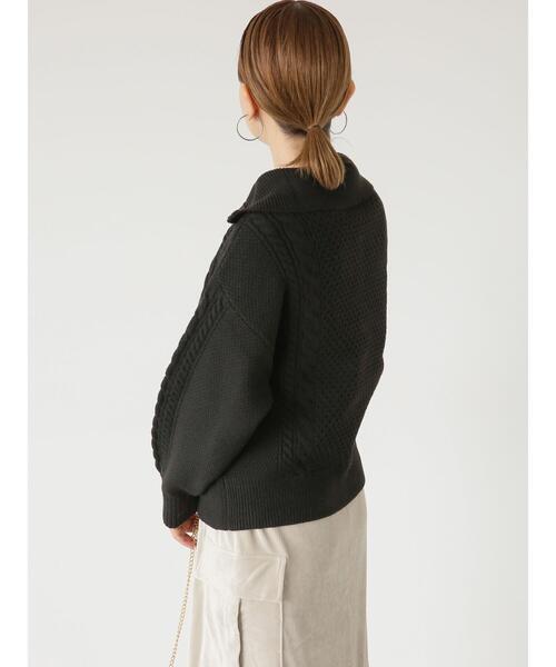 Lugnoncure(ルノンキュール)の「ジップ衿ケーブル編みニット(ニット/セーター・レディース・オフホワイト/ミント/ブラック・F)」の11枚目の写真