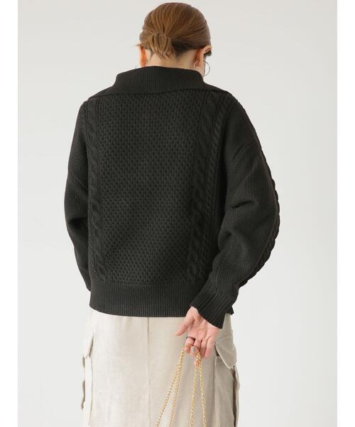 Lugnoncure(ルノンキュール)の「ジップ衿ケーブル編みニット(ニット/セーター・レディース・オフホワイト/ミント/ブラック・F)」の12枚目の写真