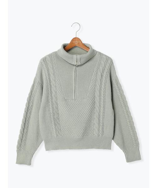 Lugnoncure(ルノンキュール)の「ジップ衿ケーブル編みニット(ニット/セーター・レディース・オフホワイト/ミント/ブラック・F)」の16枚目の写真