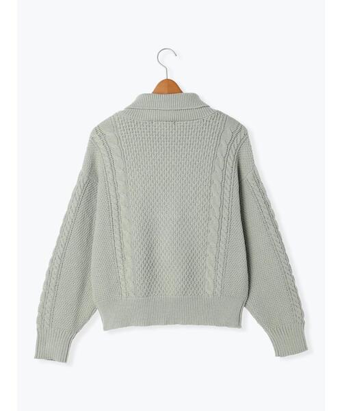 Lugnoncure(ルノンキュール)の「ジップ衿ケーブル編みニット(ニット/セーター・レディース・オフホワイト/ミント/ブラック・F)」の17枚目の写真