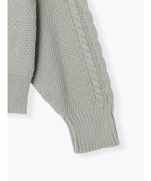 Lugnoncure(ルノンキュール)の「ジップ衿ケーブル編みニット(ニット/セーター・レディース・オフホワイト/ミント/ブラック・F)」の19枚目の写真