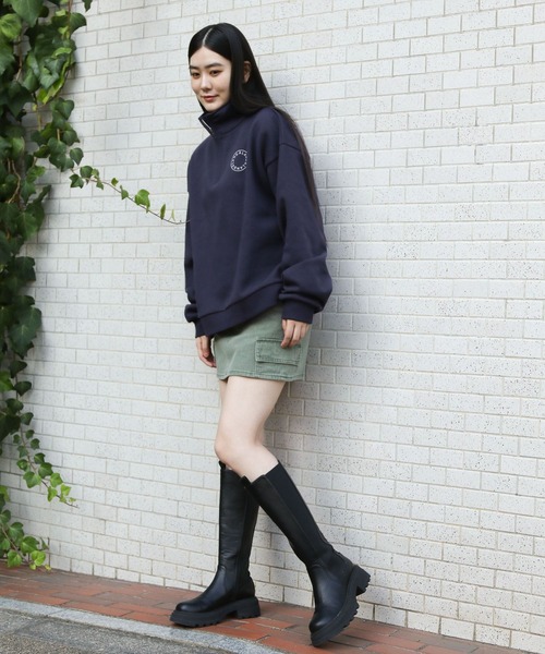 ALAND（エーランド）の「【UNISEX】ALAND／circlehalfZIP2 サークル ハーフジップ2/スウェット(裏起毛) 2991065（スウェット・レディース・ネイビー/ライトグレー/ブラック・MEDIUM/SMALL）」の9枚目の写真
