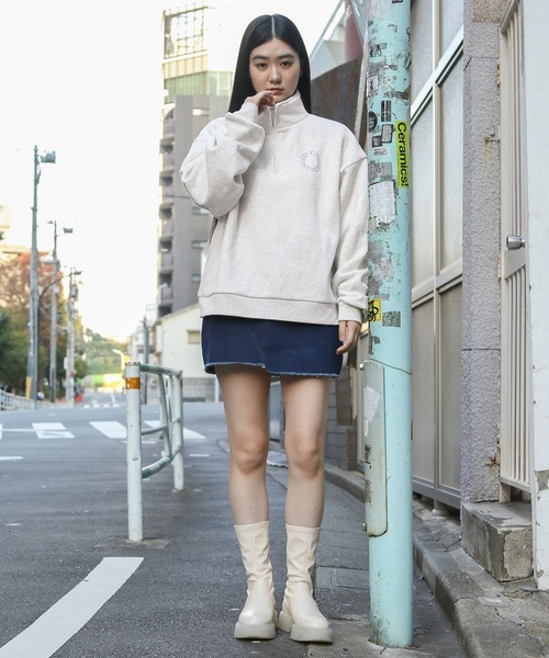 ALAND（エーランド）の「【UNISEX】ALAND／circlehalfZIP2 サークル ハーフジップ2/スウェット(裏起毛) 2991065（スウェット・レディース・ネイビー/ライトグレー/ブラック・MEDIUM/SMALL）」の11枚目の写真