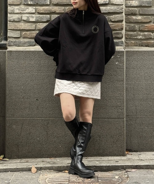 ALAND（エーランド）の「【UNISEX】ALAND／circlehalfZIP2 サークル ハーフジップ2/スウェット(裏起毛) 2991065（スウェット・レディース・ネイビー/ライトグレー/ブラック・MEDIUM/SMALL）」の13枚目の写真
