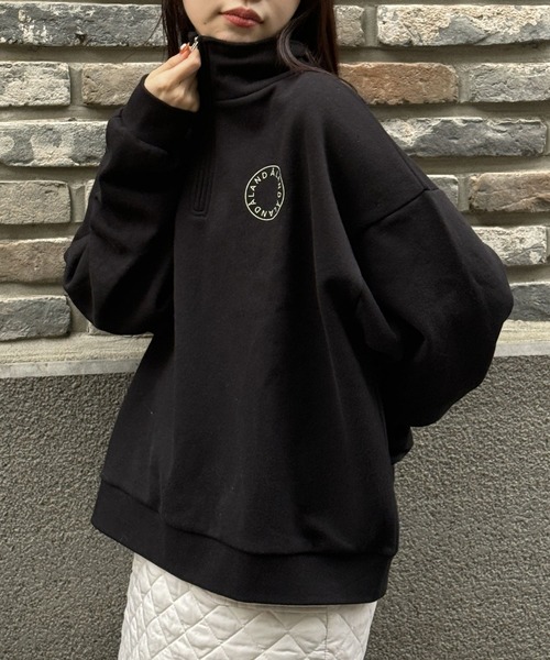 ALAND（エーランド）の「【UNISEX】ALAND／circlehalfZIP2 サークル ハーフジップ2/スウェット(裏起毛) 2991065（スウェット・レディース・ネイビー/ライトグレー/ブラック・MEDIUM/SMALL）」の14枚目の写真