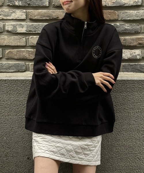 ALAND（エーランド）の「【UNISEX】ALAND／circlehalfZIP2 サークル ハーフジップ2/スウェット(裏起毛) 2991065（スウェット・レディース・ネイビー/ライトグレー/ブラック・MEDIUM/SMALL）」の15枚目の写真