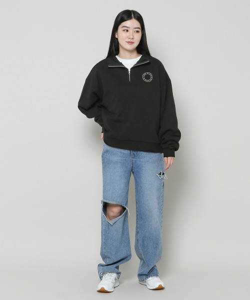 ALAND（エーランド）の「【UNISEX】ALAND／circlehalfZIP2 サークル ハーフジップ2/スウェット(裏起毛) 2991065（スウェット・レディース・ネイビー/ライトグレー/ブラック・MEDIUM/SMALL）」の16枚目の写真