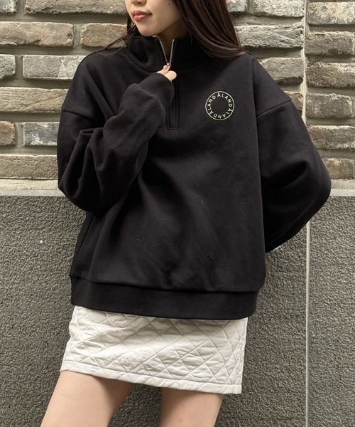 ALAND（エーランド）の「【UNISEX】ALAND／circlehalfZIP2 サークル ハーフジップ2/スウェット(裏起毛) 2991065（スウェット・レディース・ネイビー/ライトグレー/ブラック・MEDIUM/SMALL）」の8枚目の写真