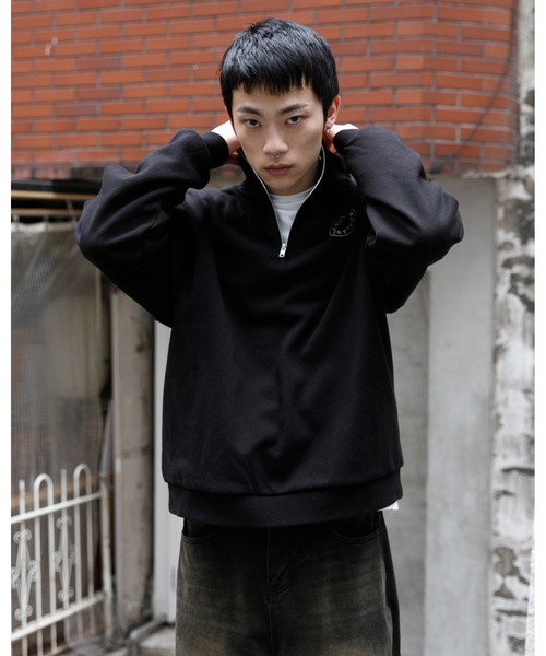 ALAND（エーランド）の「【UNISEX】ALAND／circlehalfZIP2 サークル ハーフジップ2/スウェット(裏起毛) 2991065（スウェット・レディース・ネイビー/ライトグレー/ブラック・MEDIUM/SMALL）」の6枚目の写真