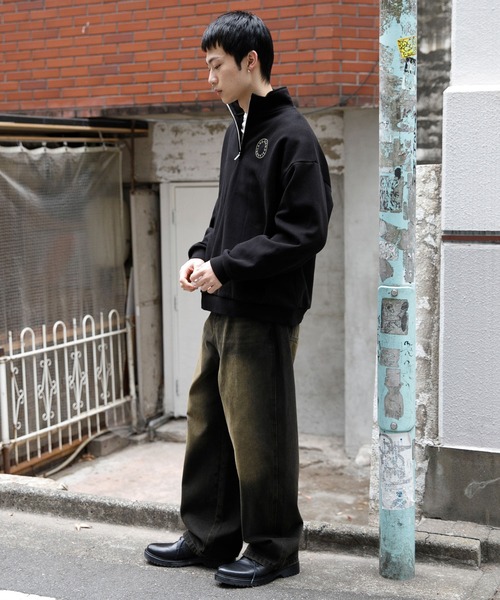 ALAND（エーランド）の「【UNISEX】ALAND／circlehalfZIP2 サークル ハーフジップ2/スウェット(裏起毛) 2991065（スウェット・レディース・ネイビー/ライトグレー/ブラック・MEDIUM/SMALL）」の5枚目の写真
