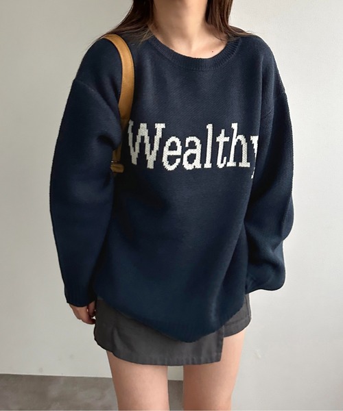 apres jour mignon(アプレジュールミニョン)の「ジャガードロゴニット【ZOZOTOWN限定アイテム】(ニット/セーター・レディース・アイボリー/グレー/ネイビー/ボルドー・X-LARGE/フリー)」の17枚目の写真
