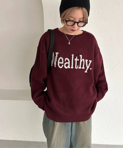 apres jour mignon(アプレジュールミニョン)の「ジャガードロゴニット【ZOZOTOWN限定アイテム】(ニット/セーター・レディース・アイボリー/グレー/ネイビー/ボルドー・X-LARGE/フリー)」の12枚目の写真