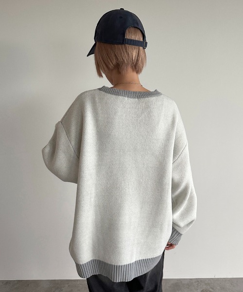 新品未使用●JUN&ROPE ロゴジャガード　ニット グレーベージュ　L　完売品 セール】ジャガードロゴニット【ZOZOTOWN限定アイテム】（ニット