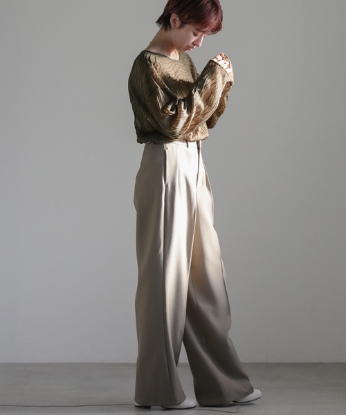 select MOCA（セレクトモカ）の「ウェーブシアートップス（Tシャツ/カットソー・レディース・カーキオリーブ/アイボリー/ブラック/ベージュ・FREE）」の10枚目の写真