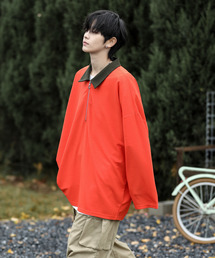 EFFECTION（エフェクション）の「【neos -addictive design-】ルーズシルエット クレリック 切替 ハーフジップ アノラック トップス（Tシャツ/カットソー）」
