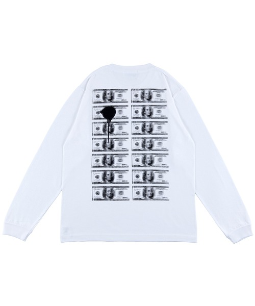 Sync.(スィンク)の「Sync.【KOSUKE KAWAMURA】KOSUKE KAWAMURA LONG SLEEVE TEE "DOLLAR"(Tシャツ/カットソー・メンズ・ブラック/ホワイト・LARGE/X-LARGE/MEDIUM/XX-LARGE)」の3枚目の写真