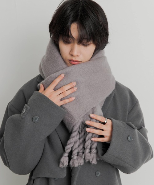 SENSE OF PLACE by URBAN RESEARCH（センスオブプレイスバイアーバンリサーチ）の「『ユニセックス』ボリュームストール（ストール/ショール・メンズ・グレー/ブルー/ブラック・ONE）」の6枚目の写真