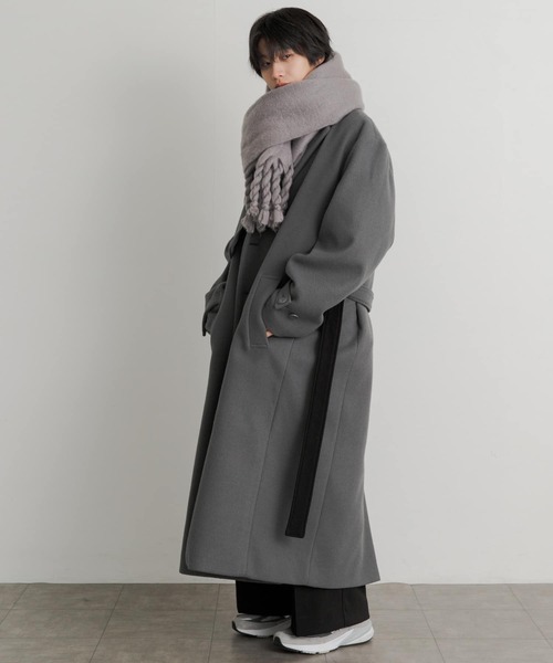 SENSE OF PLACE by URBAN RESEARCH（センスオブプレイスバイアーバンリサーチ）の「『ユニセックス』ボリュームストール（ストール/ショール・メンズ・グレー/ブルー/ブラック・ONE）」の7枚目の写真