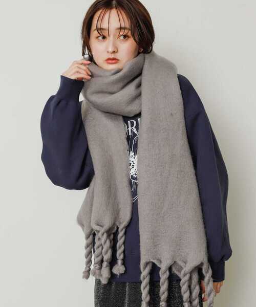 SENSE OF PLACE by URBAN RESEARCH（センスオブプレイスバイアーバンリサーチ）の「『ユニセックス』ボリュームストール（ストール/ショール・メンズ・グレー/ブルー/ブラック・ONE）」の10枚目の写真