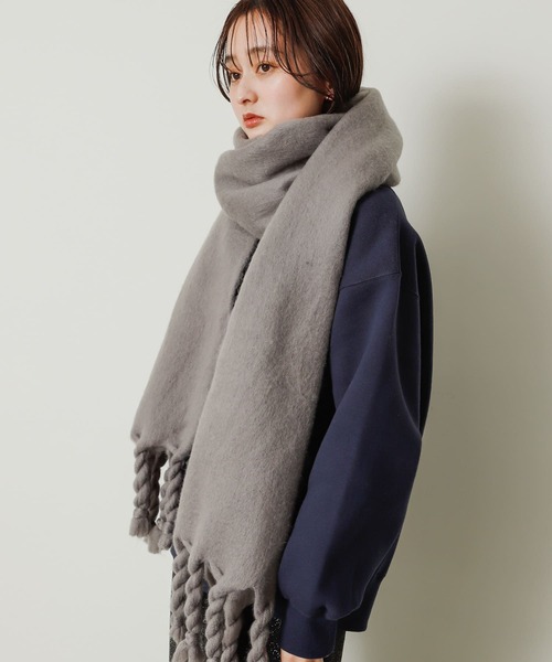 SENSE OF PLACE by URBAN RESEARCH（センスオブプレイスバイアーバンリサーチ）の「『ユニセックス』ボリュームストール（ストール/ショール・メンズ・グレー/ブルー/ブラック・ONE）」の11枚目の写真