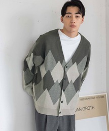 アーガイルジャガードカーディガン 993410