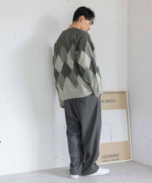 LOWRYS FARM(ローリーズファーム)の「アーガイルジャガードカーディガン 993410(カーディガン/ボレロ・メンズ・グレー/ブルー・FREE)」の4枚目の写真