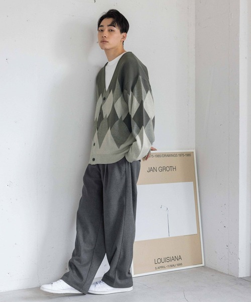 LOWRYS FARM(ローリーズファーム)の「アーガイルジャガードカーディガン 993410(カーディガン/ボレロ・メンズ・グレー/ブルー・FREE)」の5枚目の写真