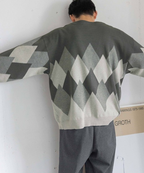 LOWRYS FARM(ローリーズファーム)の「アーガイルジャガードカーディガン 993410(カーディガン/ボレロ・メンズ・グレー/ブルー・FREE)」の8枚目の写真