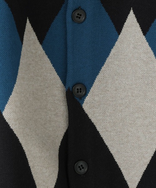 LOWRYS FARM(ローリーズファーム)の「アーガイルジャガードカーディガン 993410(カーディガン/ボレロ・メンズ・グレー/ブルー・FREE)」の16枚目の写真