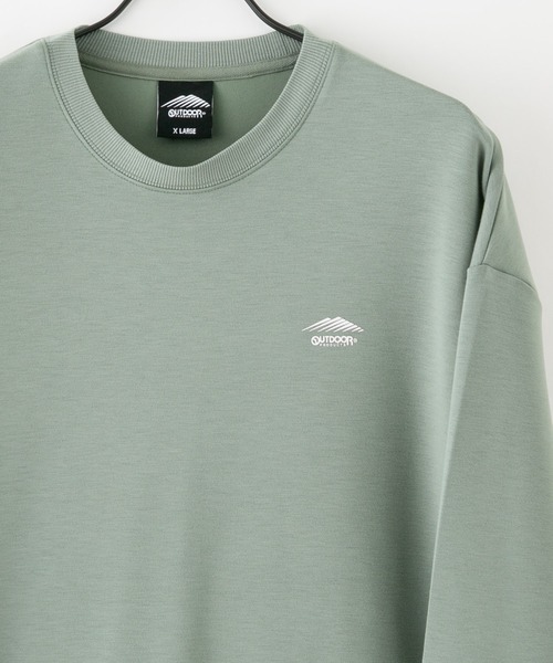OUTDOOR PRODUCTS(アウトドアプロダクツ)の「【OUTDOOR PRODUCTS/アウトドアプロダクツ】ワンポイントロゴプリントトレーナー ブランドロゴ(スウェット・メンズ・アイボリー/ライトグリーン/グレイッシュブルー/ブラック・X-LARGE/MEDIUM/LARGE)」の4枚目の写真