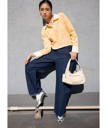 VIS | 【洗える】フリンジカーブデニムパンツ(デニムパンツ)