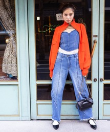 VIS | 【洗える】フリンジカーブデニムパンツ(デニムパンツ)