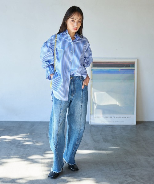 VIS（ビス）の「カーブデニムパンツ（デニムパンツ・レディース・ブルー系その他4/ブルー系その他・M/S）」の5枚目の写真