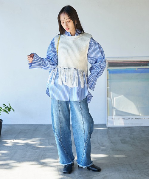 VIS（ビス）の「カーブデニムパンツ（デニムパンツ・レディース・ブルー系その他4/ブルー系その他・M/S）」の6枚目の写真