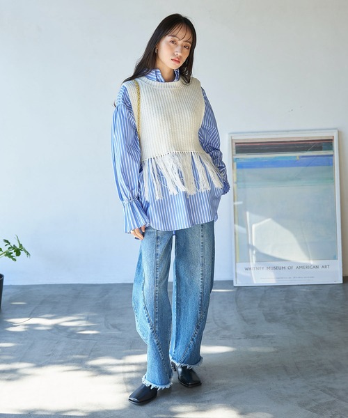 VIS（ビス）の「カーブデニムパンツ（デニムパンツ・レディース・ブルー系その他4/ブルー系その他・M/S）」の7枚目の写真