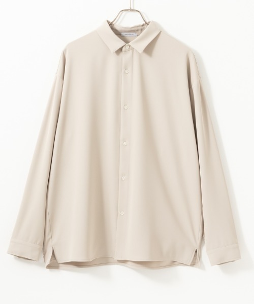 URBAN COLLECTION(アーバンコレクション)の「URBAN COLLECTION ドレープツイルレギュラーカラールーズシャツ(シャツ/ブラウス・メンズ・ブラック/サックスブルー/ベージュ・M/L/S/XL)」の1枚目の写真