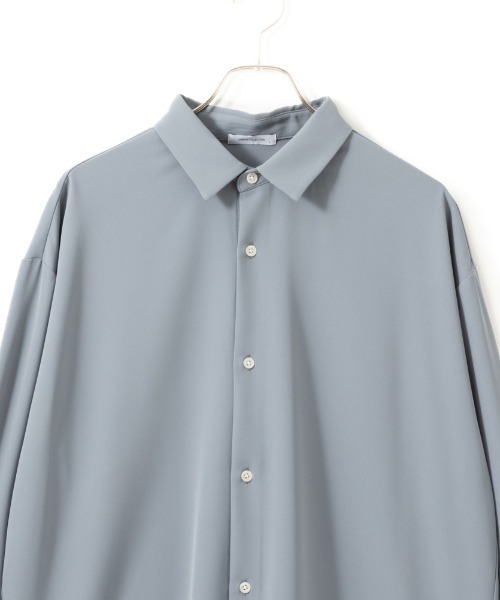 URBAN COLLECTION(アーバンコレクション)の「URBAN COLLECTION ドレープツイルレギュラーカラールーズシャツ(シャツ/ブラウス・メンズ・ブラック/サックスブルー/ベージュ・M/L/S/XL)」の5枚目の写真