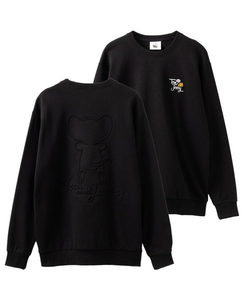Tom&Jerry(トムアンドジェリー)の「Tom and Jerry ポンチ素材 バックエンボストレーナー(スウェット・メンズ・ブラック/ベージュ・M/L/XL)」の3枚目の写真