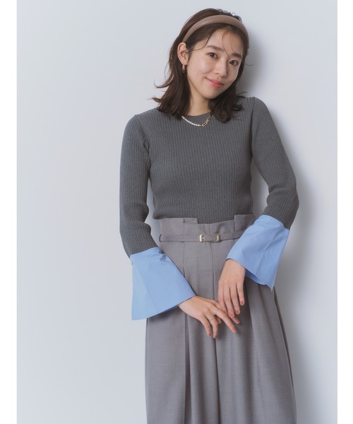 JUSGLITTY（ジャスグリッティー）の「配色カフスニット（ニット